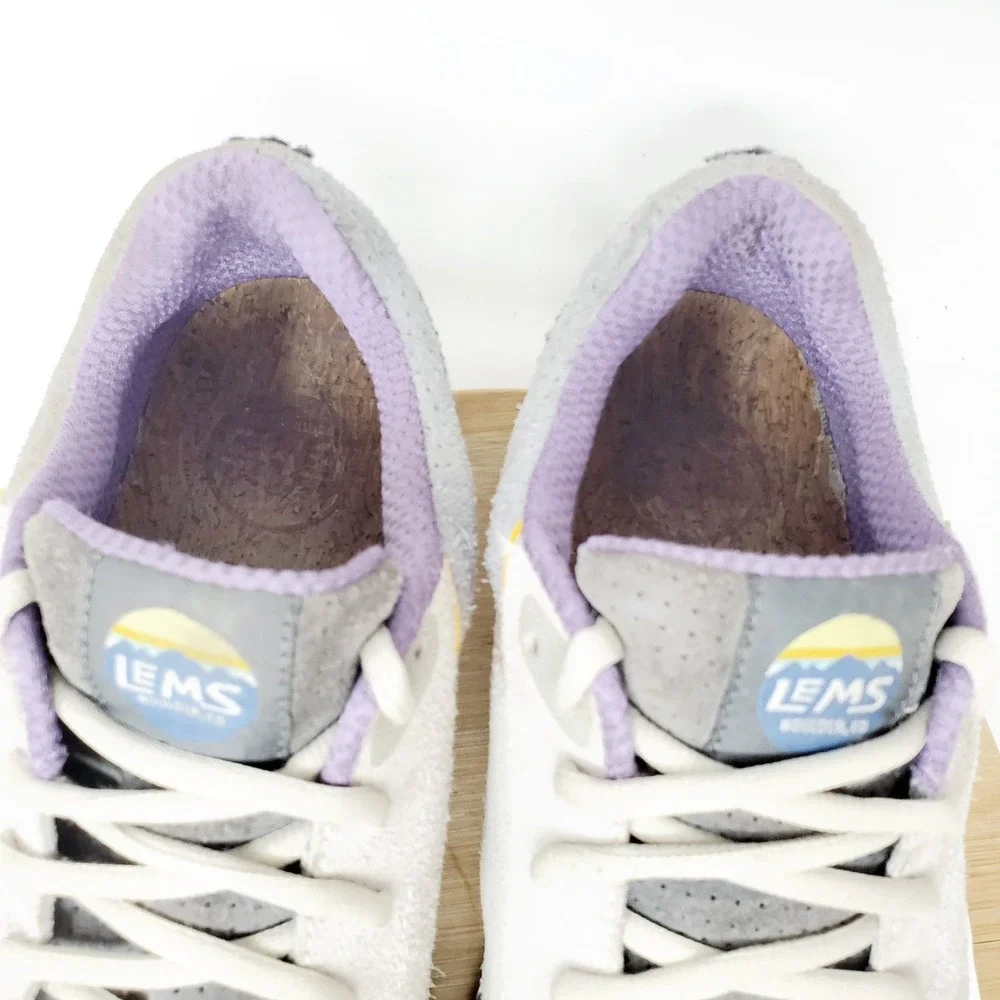 Lems Primal Zen Shoes Men 10.5 Blue Grey Suede Lace Up Low Barefoot Sneaker WORN